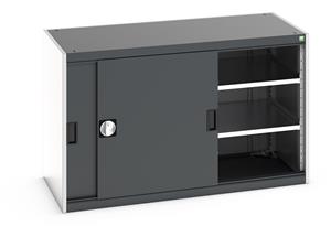 Bott cubio cupboard with lockable sliding doors 800mm high x 1300mm wide x 650mm deep and supplied with 2 x 160kg capacity shelves.   Ideal for areas with limited space where standard outward opening doors would not be suitable.... Bott Cubio Sliding Door Cupboards restricted space tool cupboard